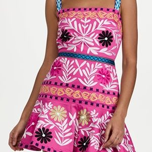 Alexis pink embroidered Venise mini dress